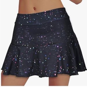 Rainbow Tree Colored Dots Golf Skirt Tennis Skort Pleated Inner Pocket Sz S